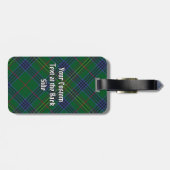 Clan Kennedy Crest over Tartan Bagagelabel (Achterkant horizontaal)
