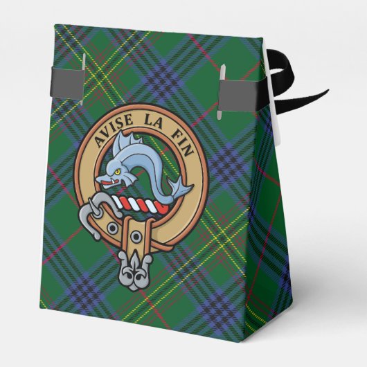 Clan Kennedy Crest over Tartan Bedankdoosjes (Achterkant)