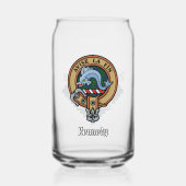 Clan Kennedy Crest over Tartan Blikvorm Glas (Voorkant)