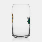 Clan Kennedy Crest over Tartan Blikvorm Glas (Links)