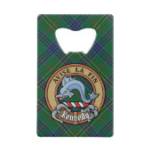 Clan Kennedy Crest over Tartan Creditkaart Flessenopener (Voorkant)
