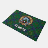 Clan Kennedy Crest over Tartan Deurmat (Schuin)
