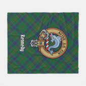 Clan Kennedy Crest over Tartan Fleece Deken (Voorkant (Horizontaal))