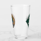 Clan Kennedy Crest over Tartan Glas (Links)