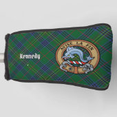 Clan Kennedy Crest over Tartan Golfheadcover (Voorkant)