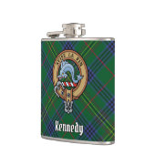 Clan Kennedy Crest over Tartan Heupfles (Links)