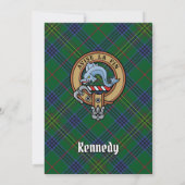 Clan Kennedy Crest over Tartan Kaart (Achterkant)