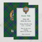 Clan Kennedy Crest over Tartan Kaart (Voorkant / Achterkant)