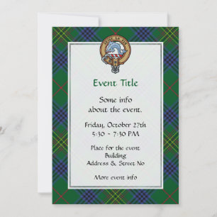 Clan Kennedy Crest over Tartan Kaart
