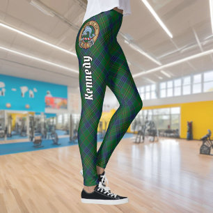 Clan Kennedy Crest over Tartan Leggings