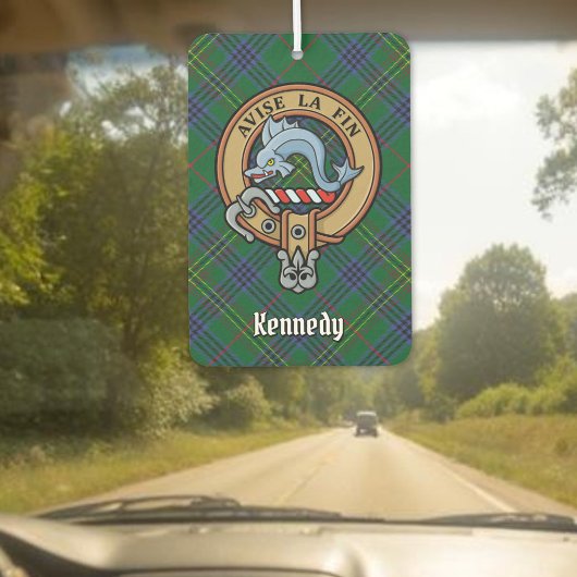 Clan Kennedy Crest over Tartan Luchtverfrisser