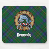 Clan Kennedy Crest over Tartan Muismat (Voorkant)