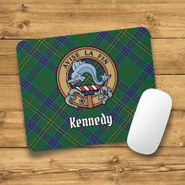 Clan Kennedy Crest over Tartan Muismat