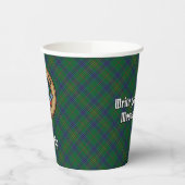 Clan Kennedy Crest over Tartan Papieren Bekers (Links)