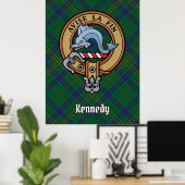 Clan Kennedy Crest over Tartan Poster (Thuiskantoor)