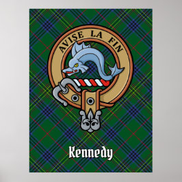 Clan Kennedy Crest over Tartan Poster