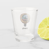 Clan Kennedy Crest over Tartan Shot Glas (Achterkant)