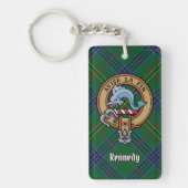 Clan Kennedy Crest over Tartan Sleutelhanger (Voorkant)