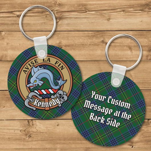 Clan Kennedy Crest over Tartan Sleutelhanger