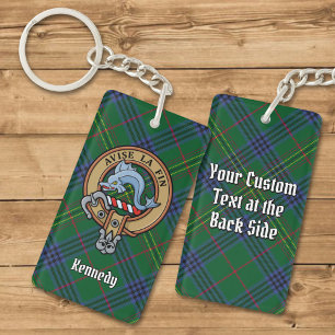 Clan Kennedy Crest over Tartan Sleutelhanger