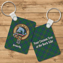Clan Kennedy Crest over Tartan Sleutelhanger