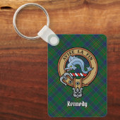 Clan Kennedy Crest over Tartan Sleutelhanger (Voorkant)
