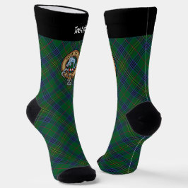 Clan Kennedy Crest over Tartan Sokken