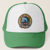Clan Kennedy Crest over Tartan Trucker Pet (Voorkant)