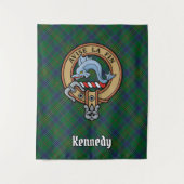 Clan Kennedy Crest over Tartan Wandkleed (Voorkant)