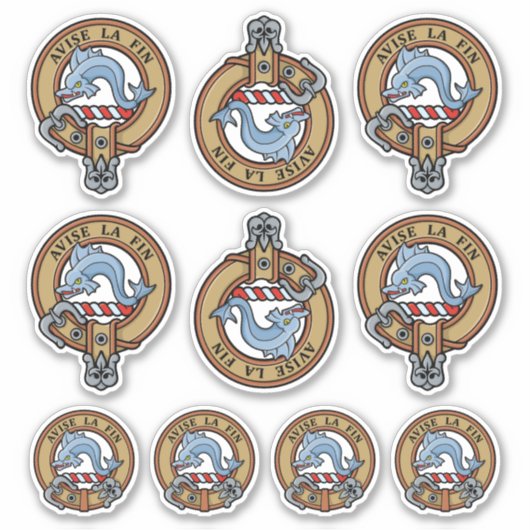 Clan Kennedy Crest Sticker Set (Voorkant)