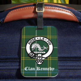 Clan Kennedy Crest Tartan Bagagelabel