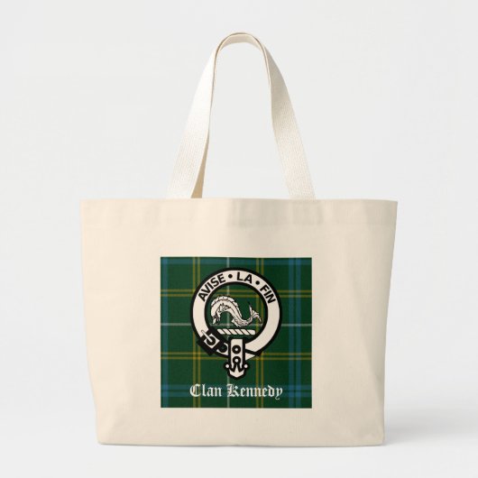 Clan Kennedy Crest Tartan Grote Tote Bag (Voorkant)