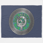 Clan Kennedy Crest & Tartan Knot Fleece Deken (Voorkant (Horizontaal))