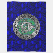 Clan Kennedy Crest & Tartan Knot Fleece Deken (Voorkant)