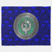 Clan Kennedy Crest & Tartan Knot Fleece Deken (Voorkant (Horizontaal))