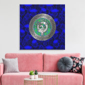 Clan Kennedy Crest & Tartan Knot op Thistle Canvas Afdruk (Insitu (Woonkamer))