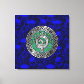 Clan Kennedy Crest & Tartan Knot op Thistle Canvas Afdruk (Voorkant)
