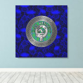Clan Kennedy Crest & Tartan Knot op Thistle Canvas Afdruk (Insitu (Houten vloer))
