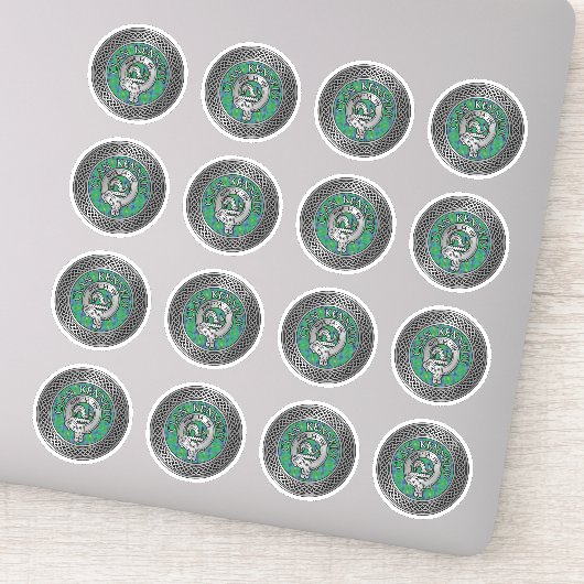 Clan Kennedy Crest & Tartan Knot Sticker (Detail)