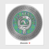 Clan Kennedy Crest & Tartan Knot Sticker (Vel)