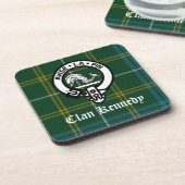 Clan Kennedy Crest Tartan Onderzetter (Linkerzijde)