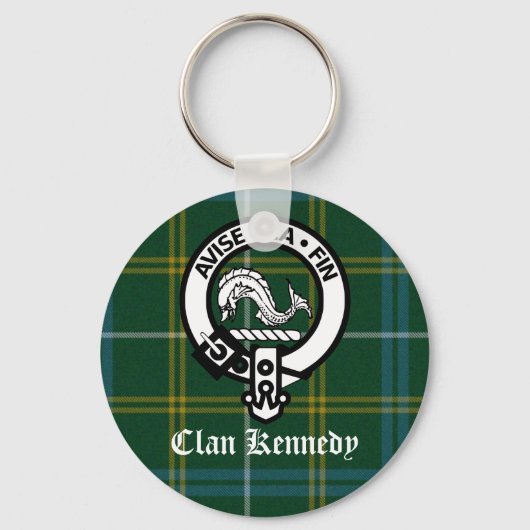 Clan Kennedy Crest Tartan Sleutelhanger (Voorkant)