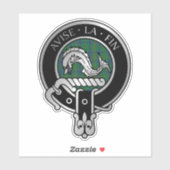 Clan Kennedy Crest & Tartan Sticker (Vel)