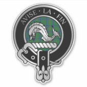Clan Kennedy Crest & Tartan Sticker (Voorkant)