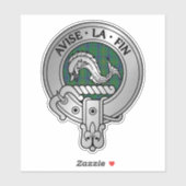Clan Kennedy Crest & Tartan Sticker (Vel)