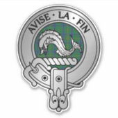 Clan Kennedy Crest & Tartan Sticker (Voorkant)