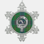 Clan Kennedy Crest & Tartan Tin Sneeuwvlok Ornament (Voorkant)