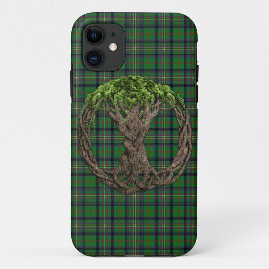 Clan Kennedy Tartan en Keltische Levensboom Case-Mate iPhone Case (Achterkant)