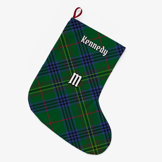 Clan Kennedy Tartan Grote Kerstsok (Voorkant (Hangend))