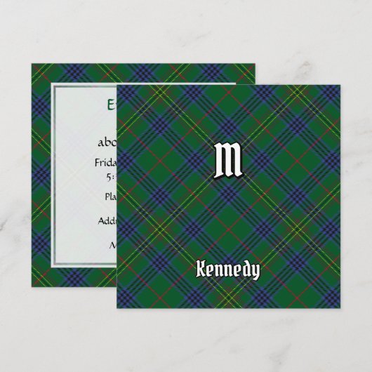 Clan Kennedy Tartan Kaart (Voorkant / Achterkant)